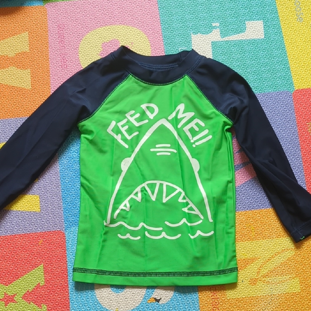 George Green and Navy Shark Rashguard